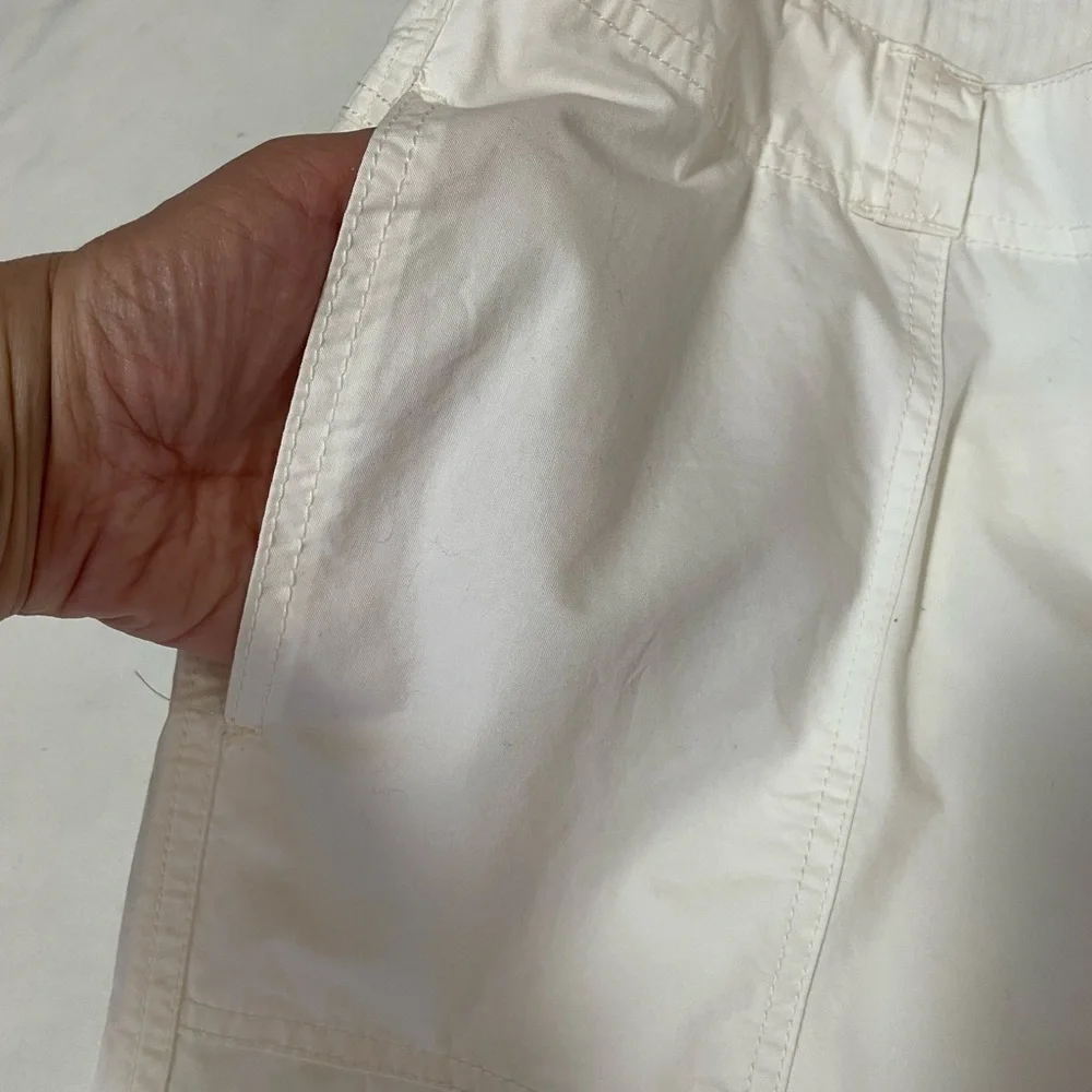 New Free People Cotton Cargo Pants White Size 10